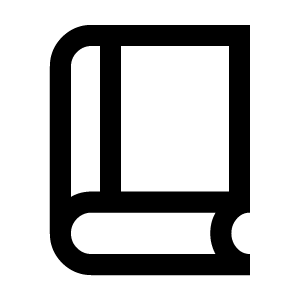 Stylized line icon of a book