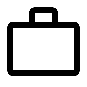 Stylized line icon of a briefcase